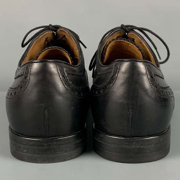 GUCCI Black Perforated Leather Oxford Cap Toe Lace Up Shoes - Picture 3 of 8